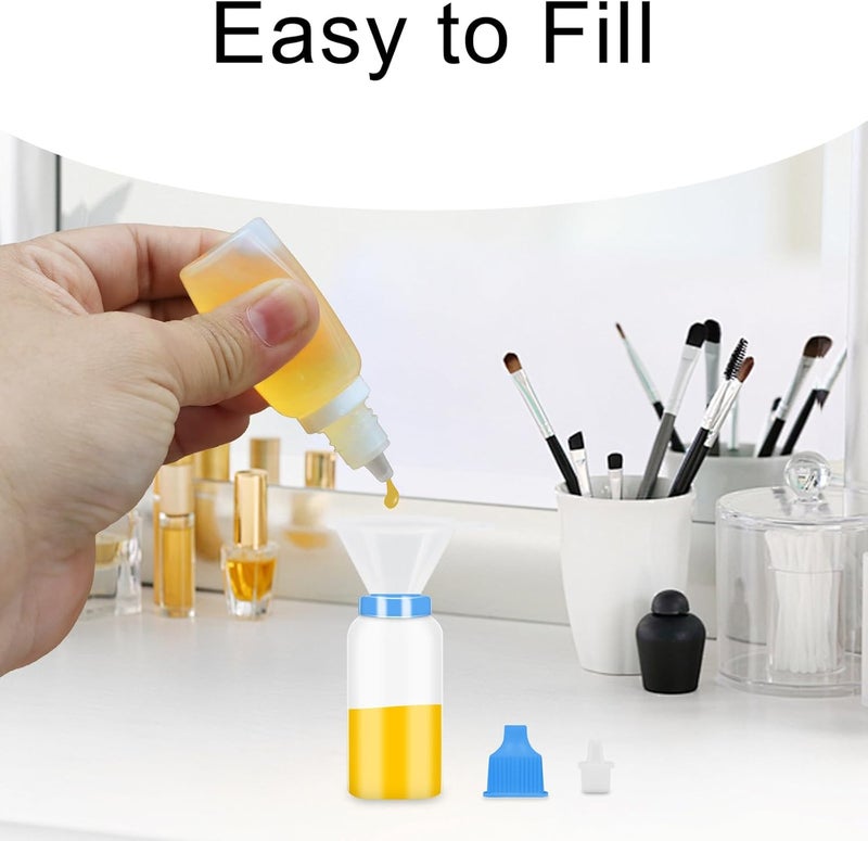 Bcautay 50Pcs Small Empty Squeeze Dropper Bottles Plastic Thin Tip Dropper Bottles 15ML Portable Squeezable Liquid Dropper with Cap and Plug for Oil Liquid Storage (Blue) - Image 5